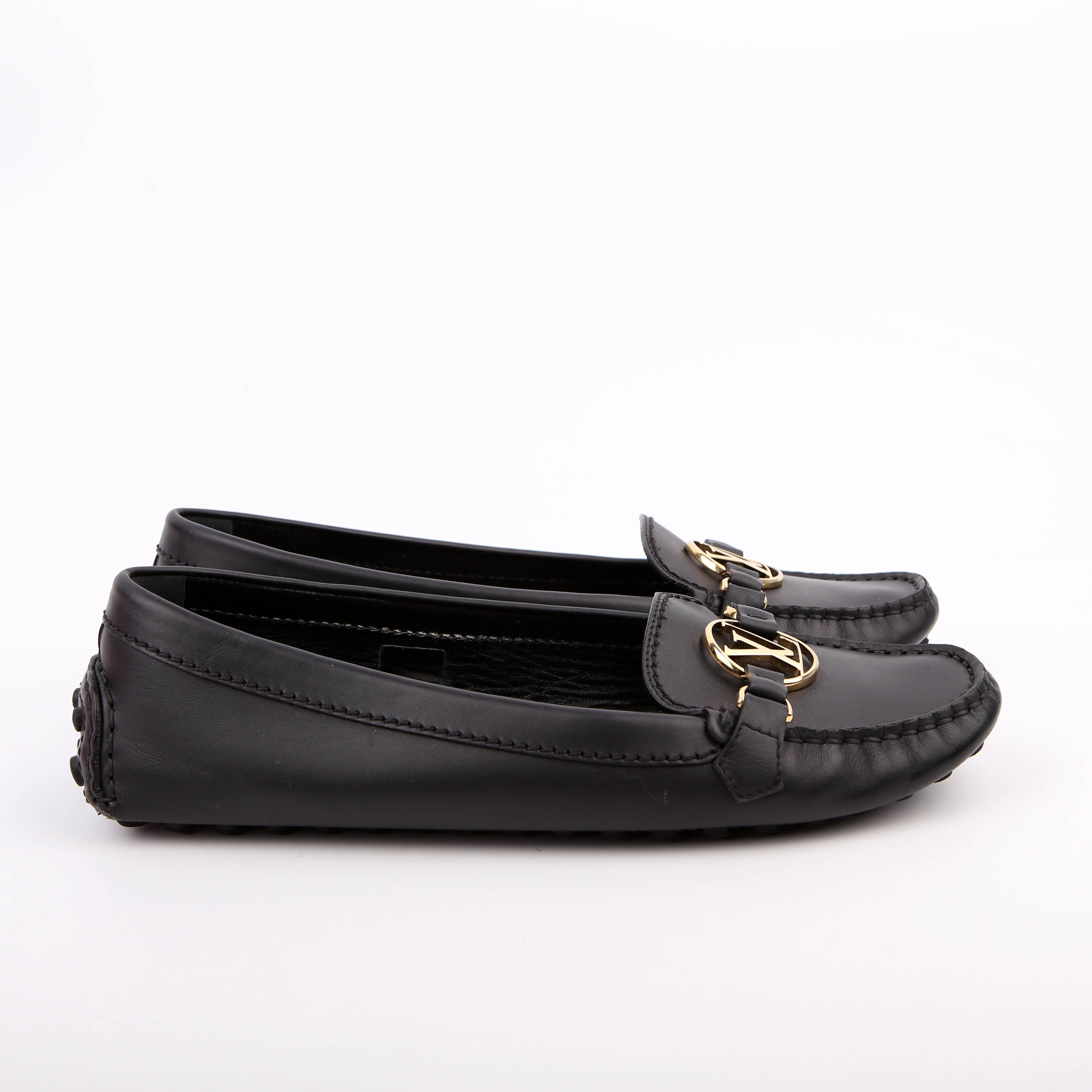Gloria Driving Loafers Leather Size 39 Black