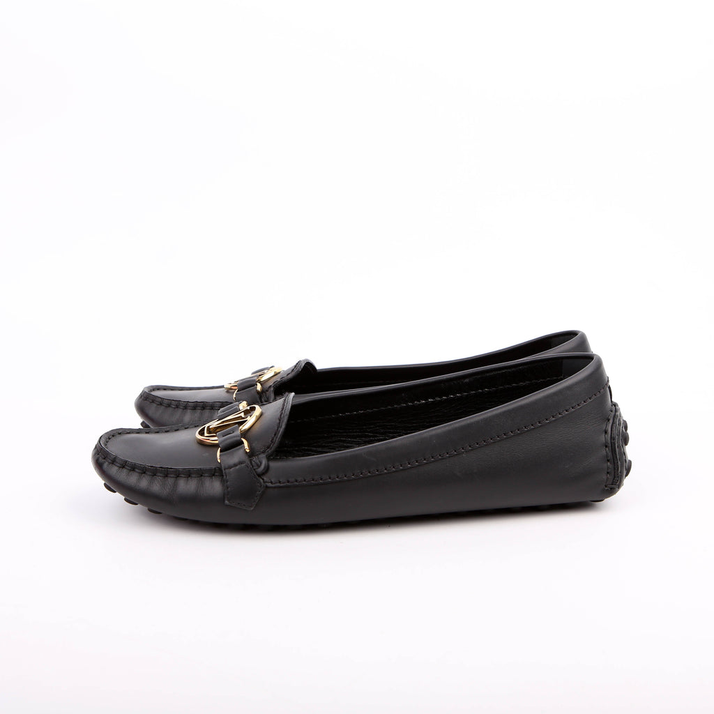 Gloria Driving Loafers Leather Size 39 Black