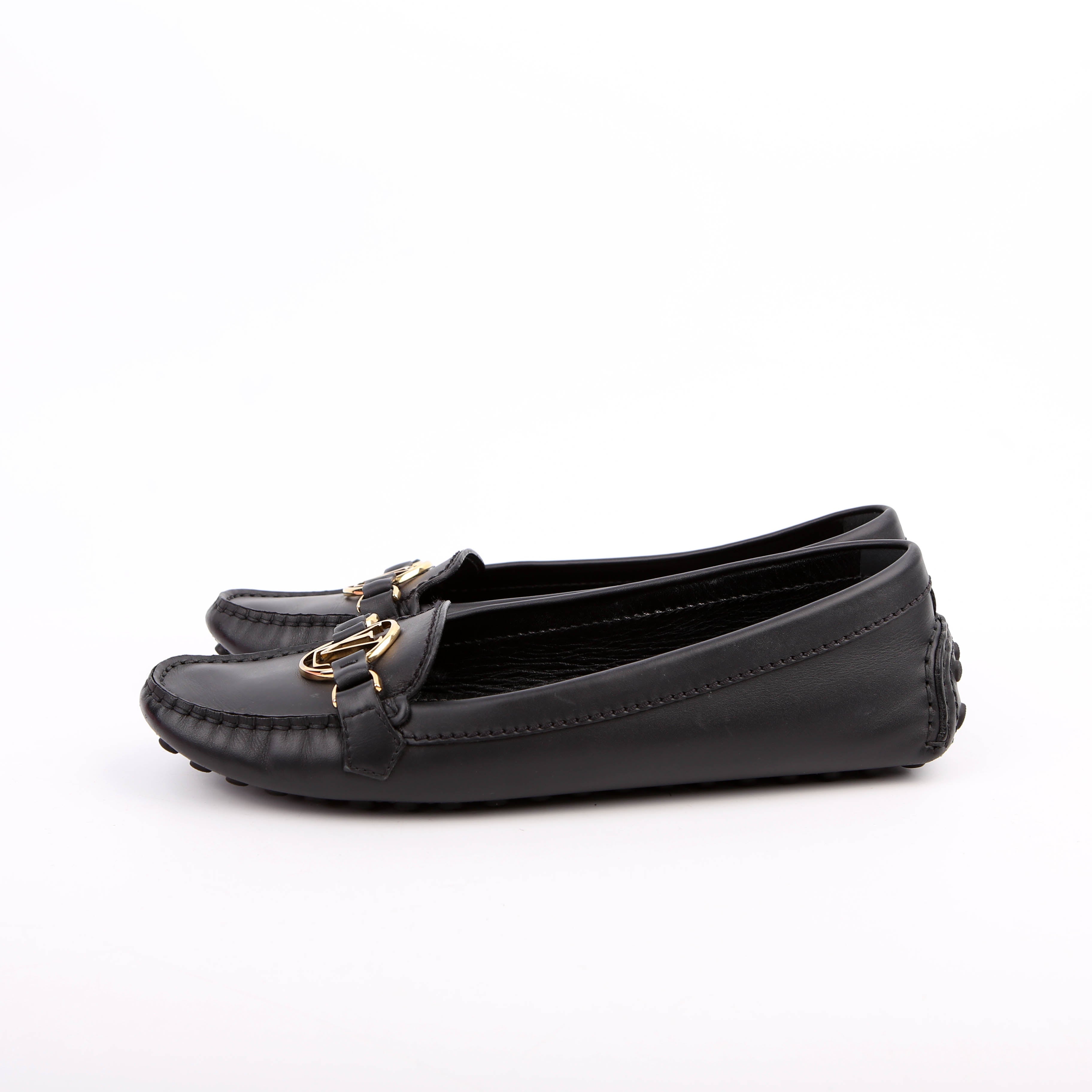 Gloria Driving Loafers Leather Size 39 Black
