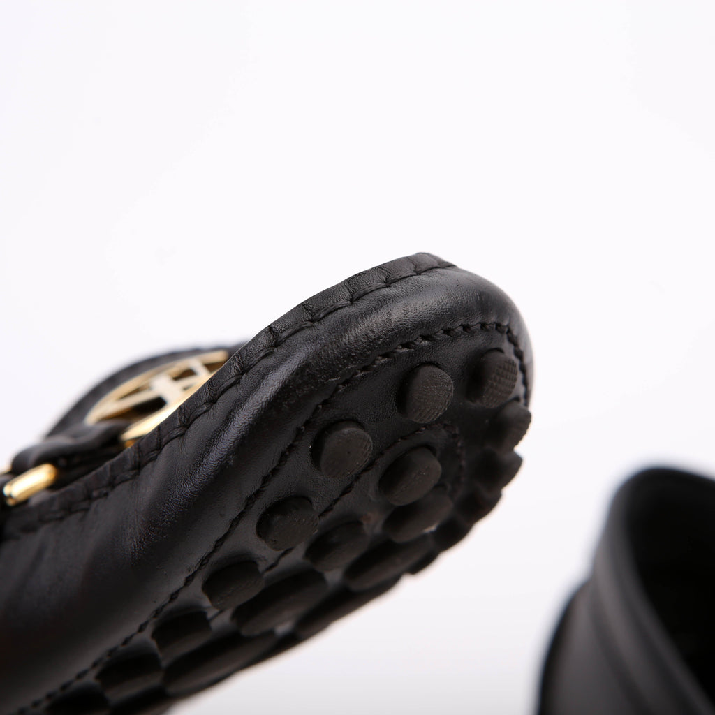 Gloria Driving Loafers Leather Size 39 Black