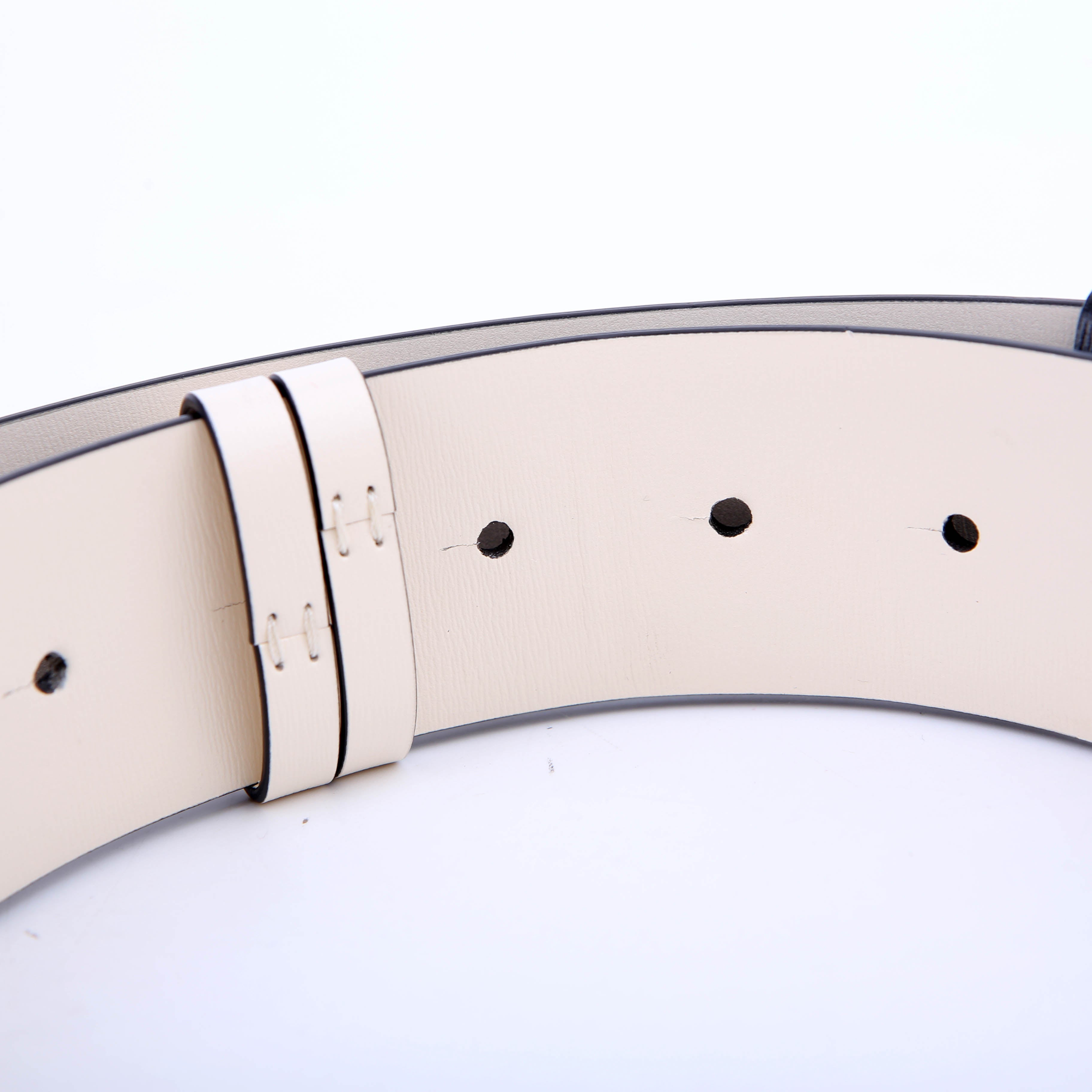 Vlogo Signature Pearl 40MM Belt Size 85/34 Black/Cream