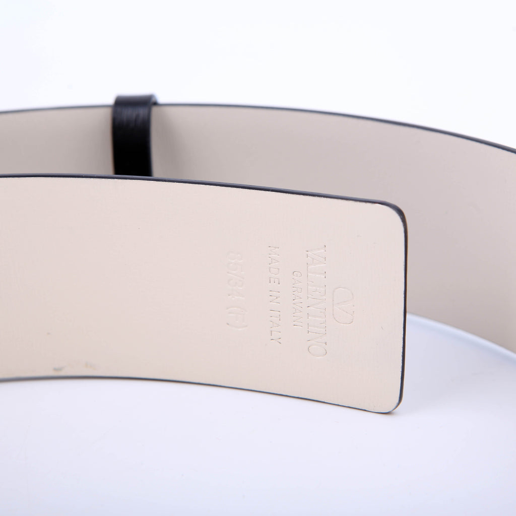 Vlogo Signature Pearl 40MM Belt Size 85/34 Black/Cream