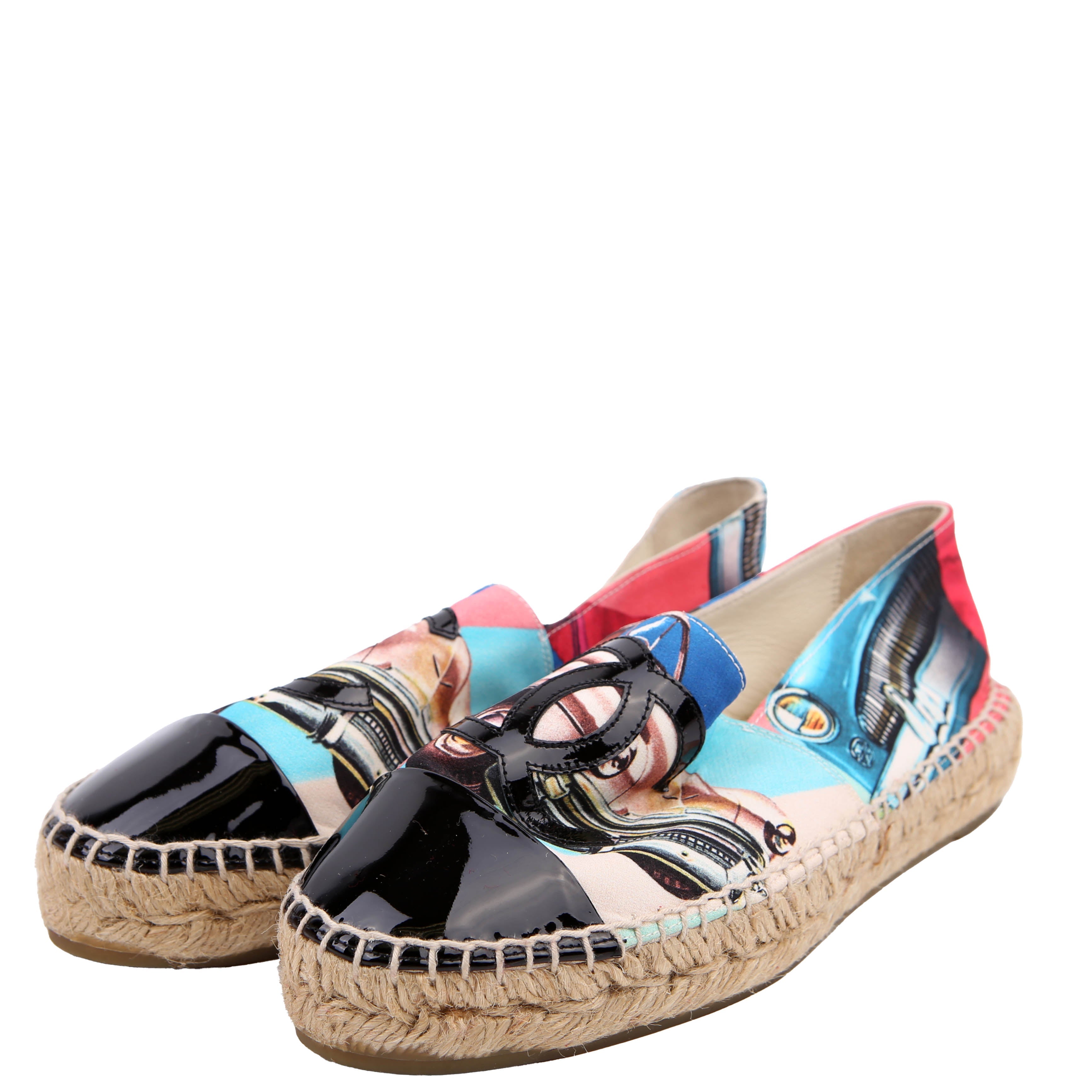 Espadrille Flats Size 35 Multicolor