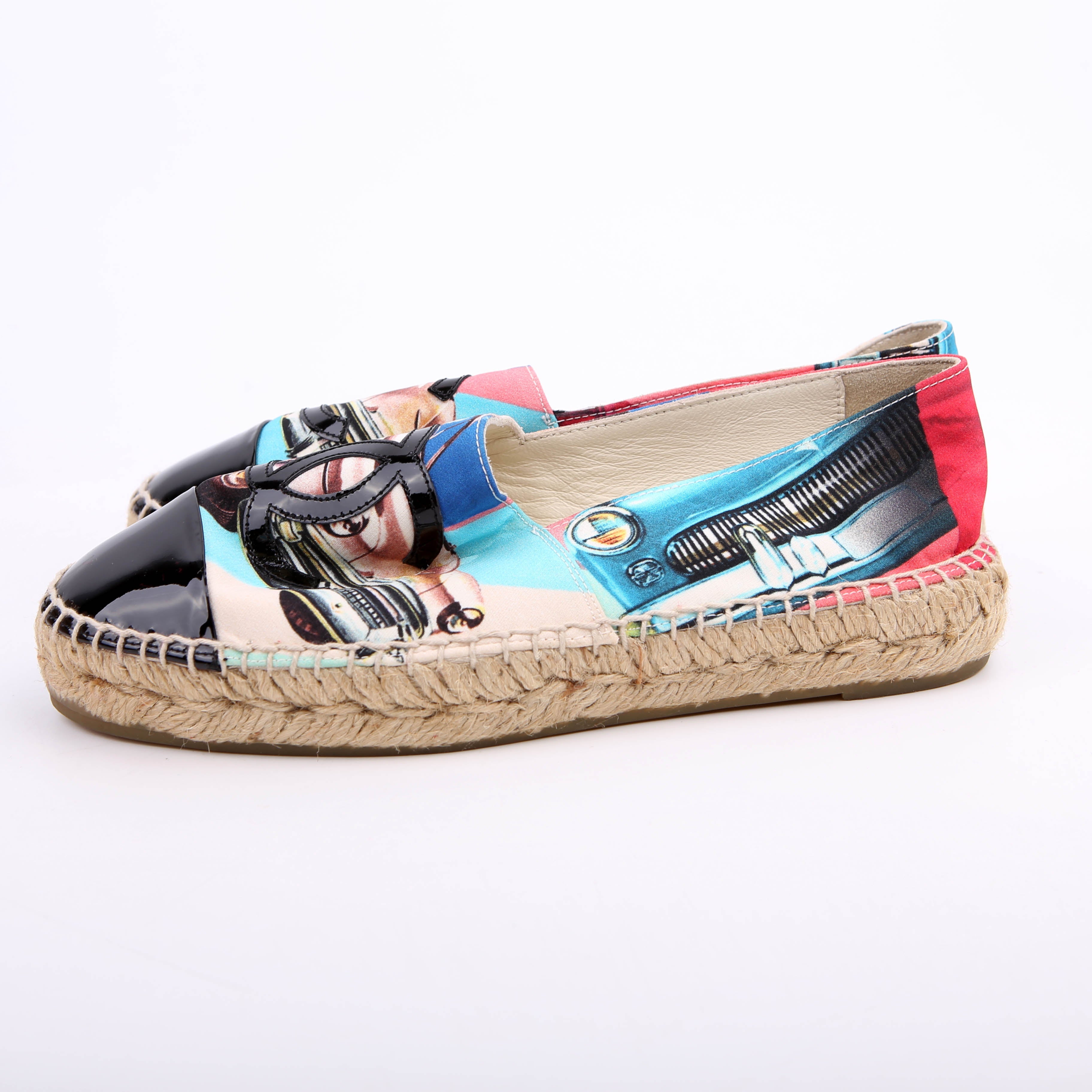 Espadrille Flats Size 35 Multicolor