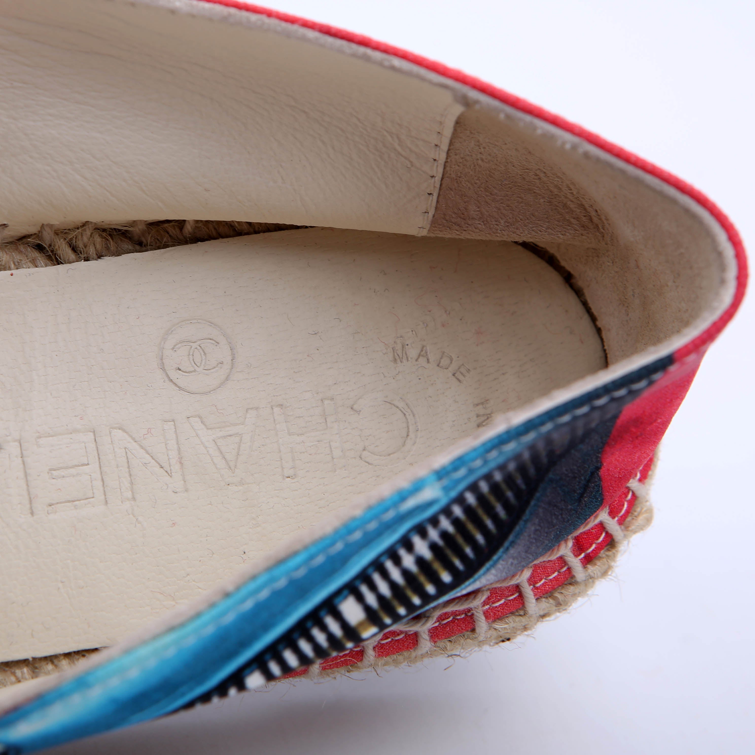 Espadrille Flats Size 35 Multicolor