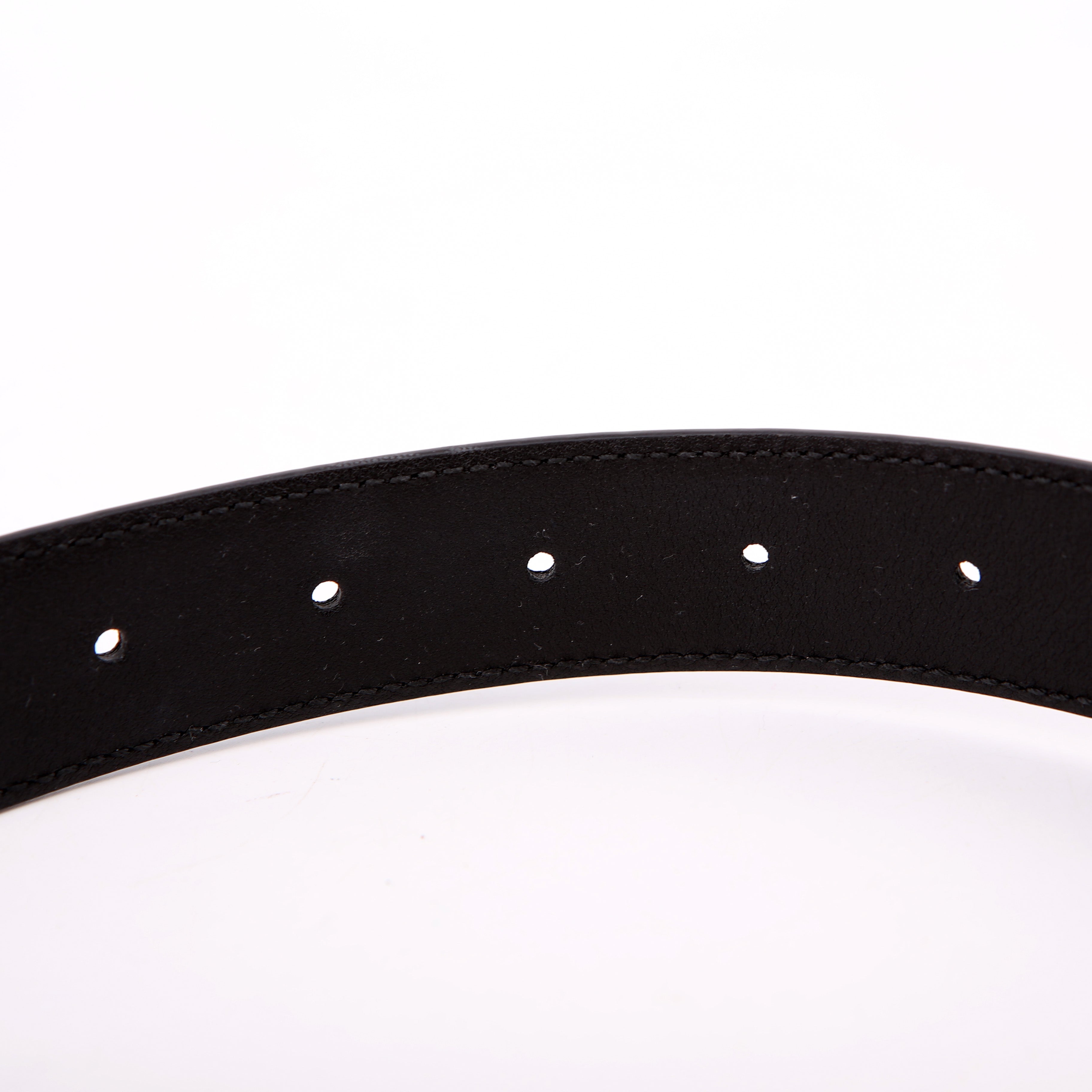 813008 Interlocking GG Leather Belt Size 80/32 Black