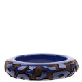 Leomonogram Lacquer/Wood Bangle Wide Bracelet Navy