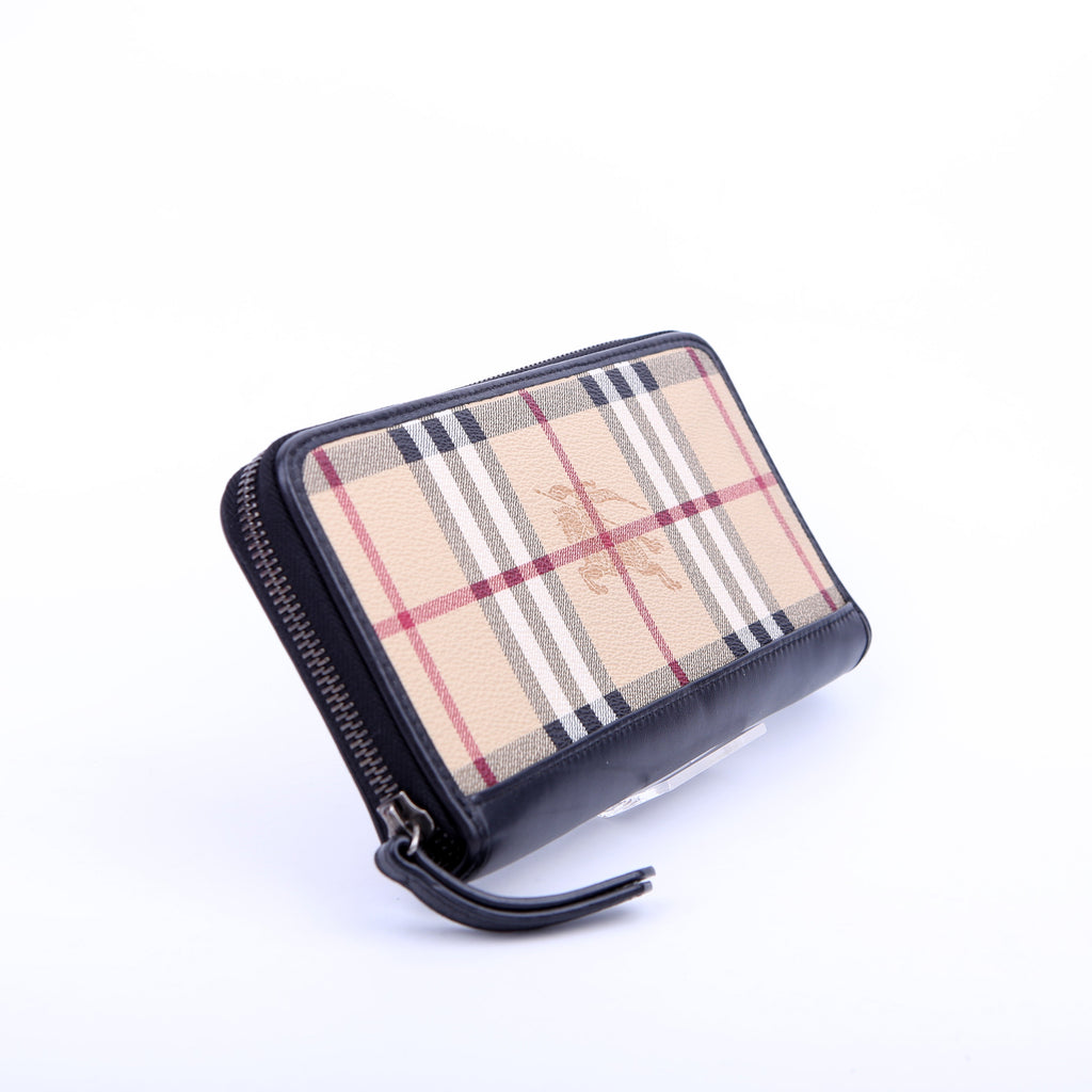 Haymarket Check Zip Around Wallet Black