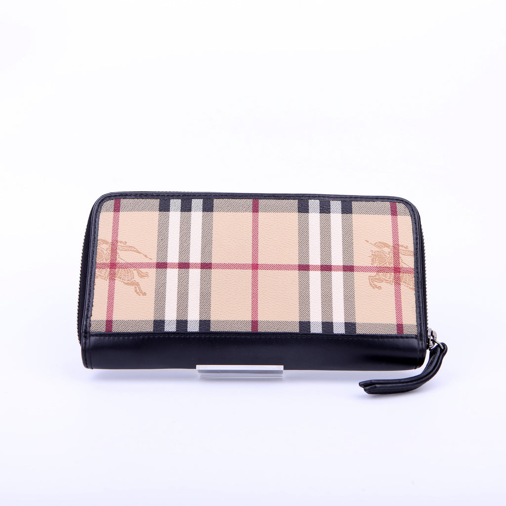 Haymarket Check Zip Around Wallet Black