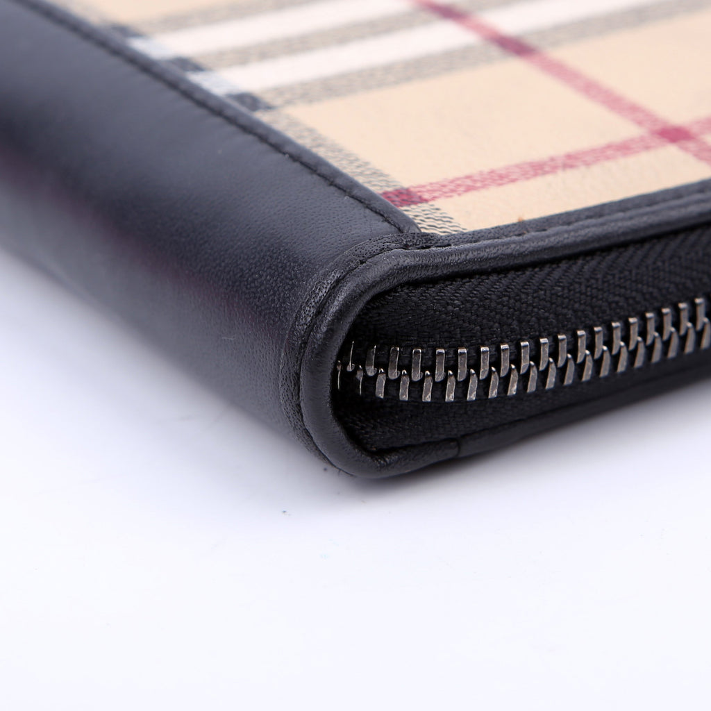 Haymarket Check Zip Around Wallet Black