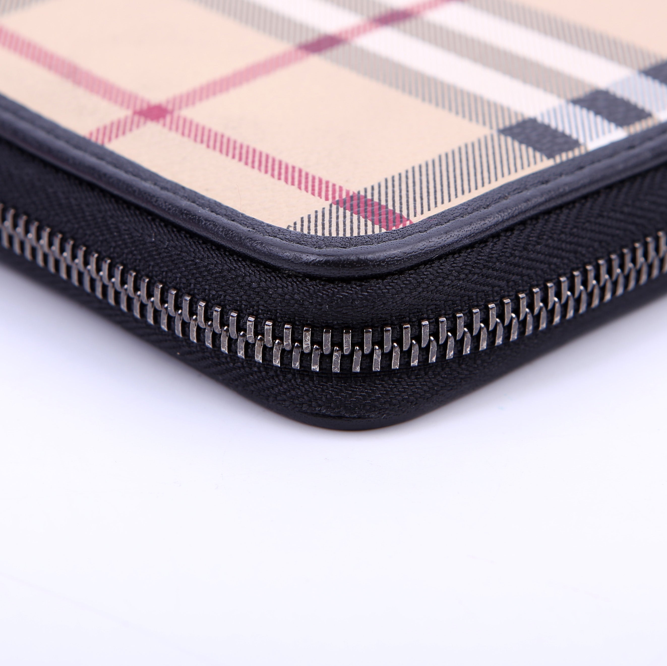 Haymarket Check Zip Around Wallet Black