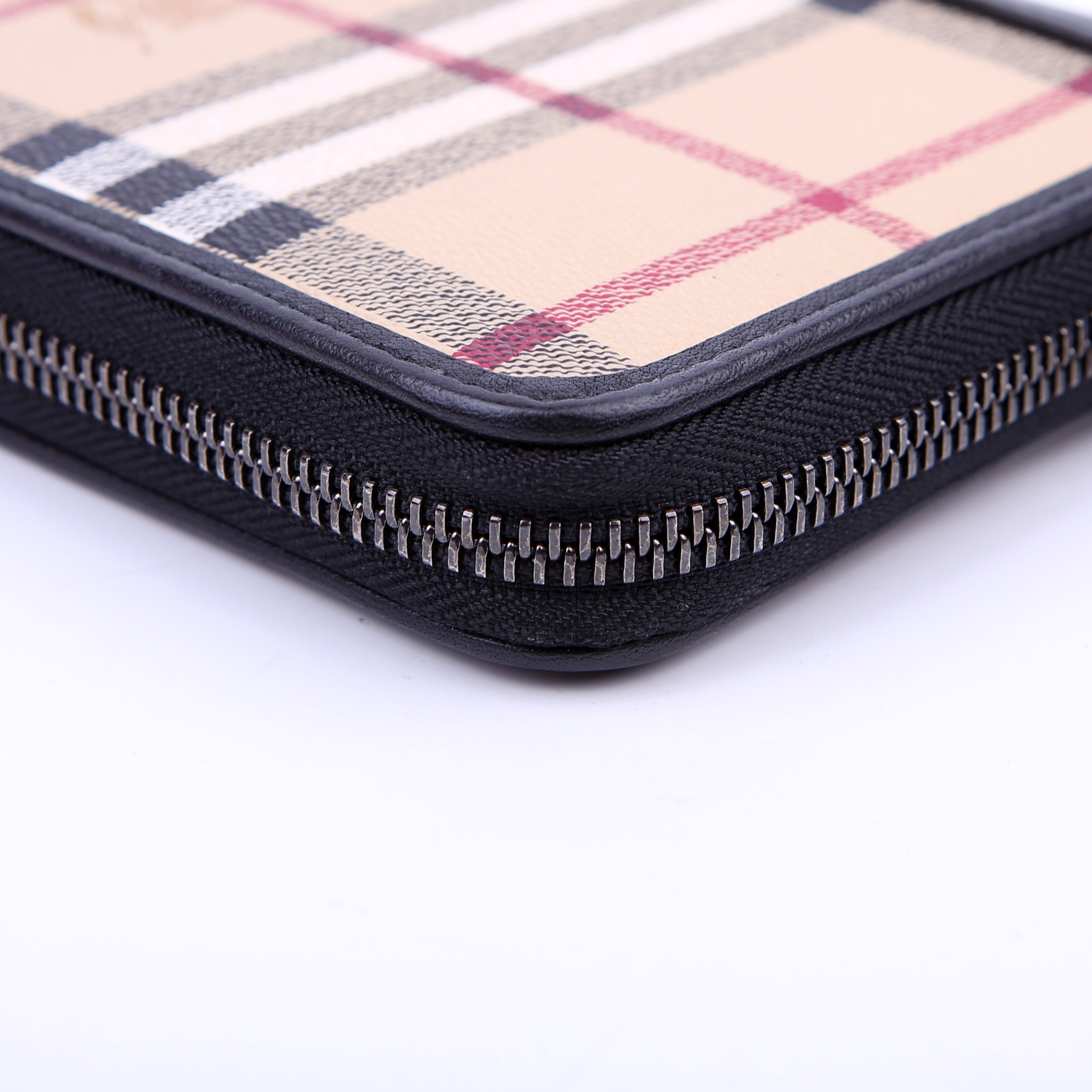 Haymarket Check Zip Around Wallet Black