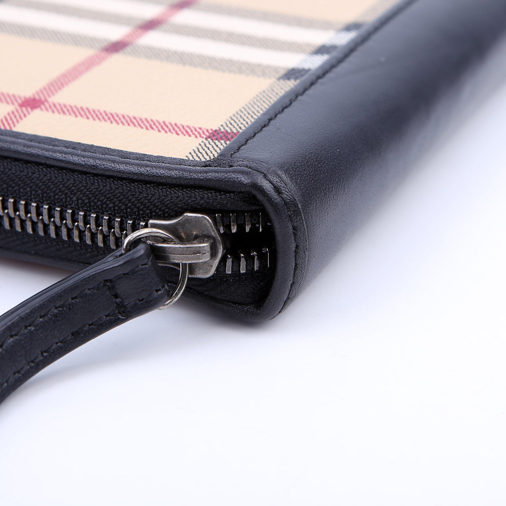 Haymarket Check Zip Around Wallet Black