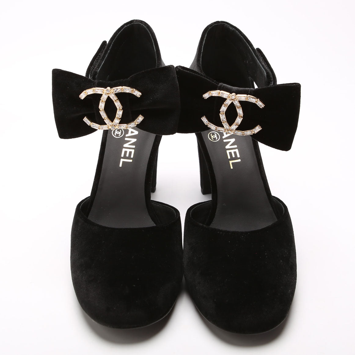 Mary - Jane Velvet Bow Pumps Size 36.5 Black