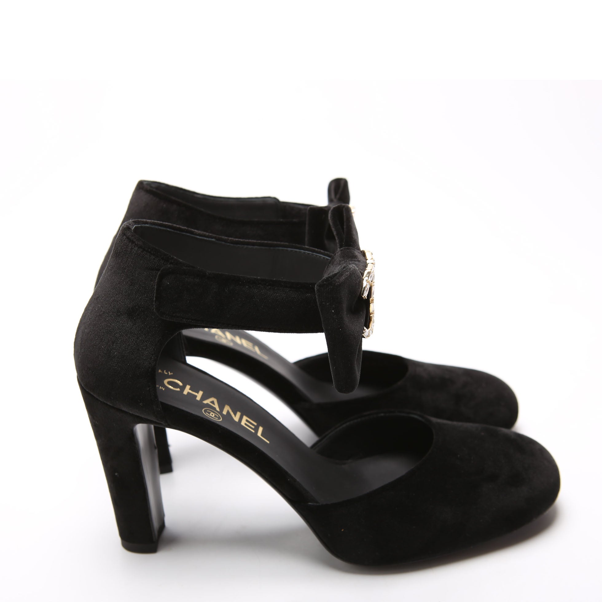 Mary - Jane Velvet Bow Pumps Size 36.5 Black