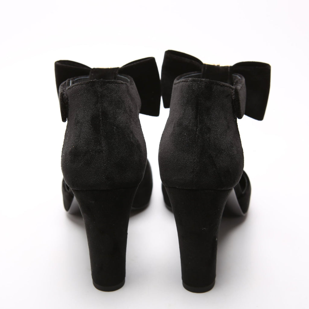 Mary - Jane Velvet Bow Pumps Size 36.5 Black