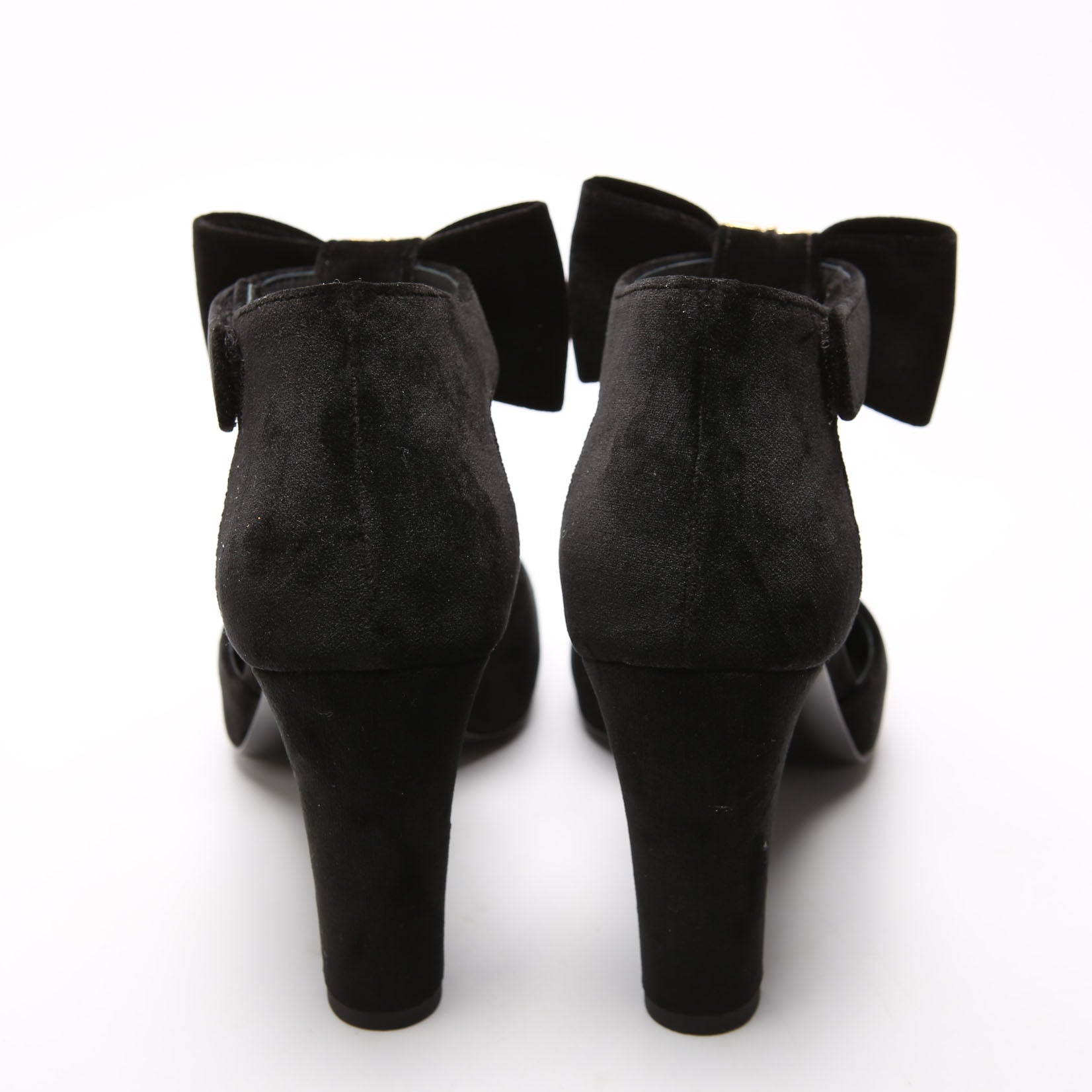 Mary - Jane Velvet Bow Pumps Size 36.5 Black