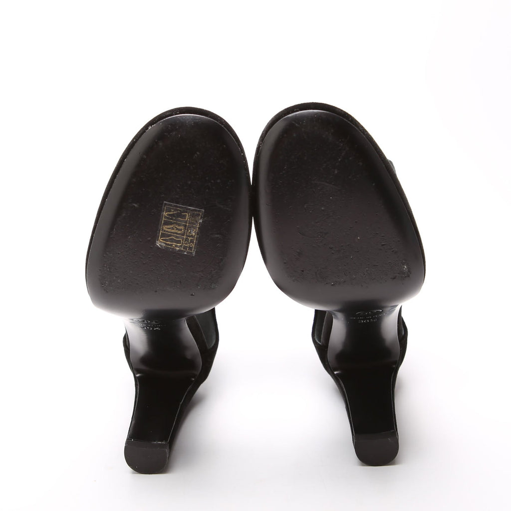 Mary - Jane Velvet Bow Pumps Size 36.5 Black