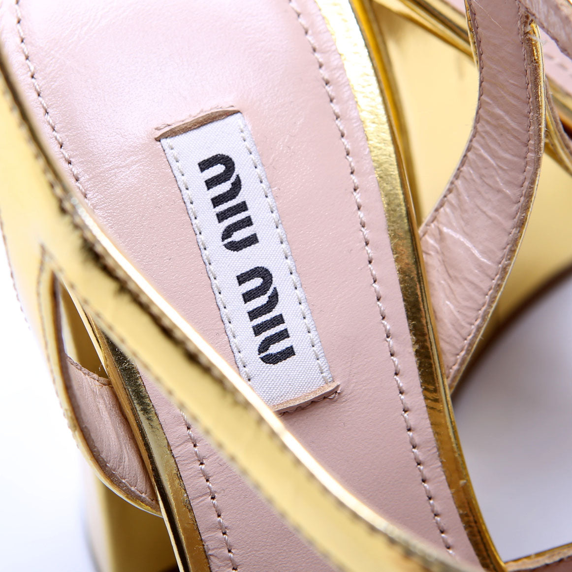 Crystal Embellished Block Heel Sandals Size 37 Gold