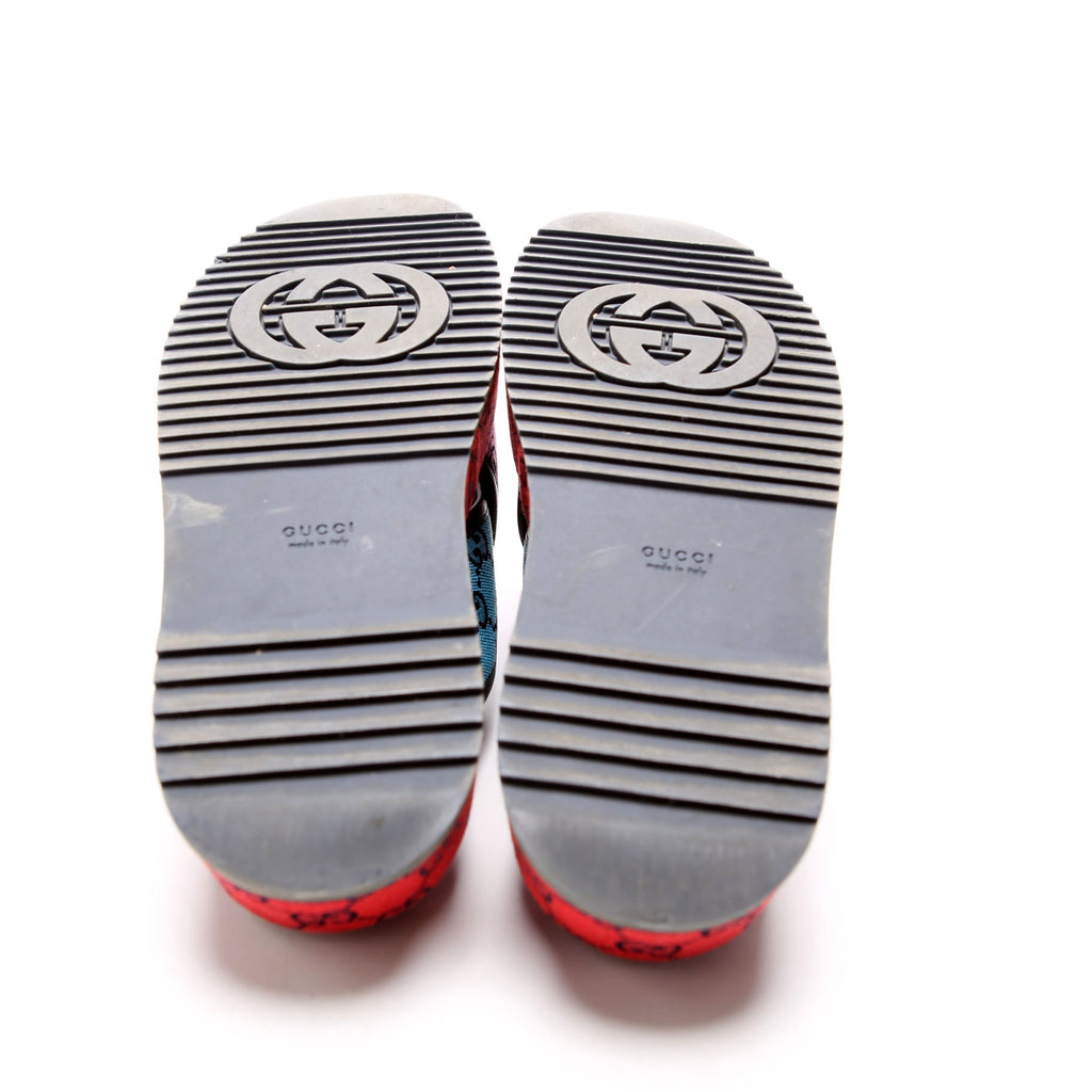 GG Canvas Crisscross Platform Sandal Size 37 Multicolor