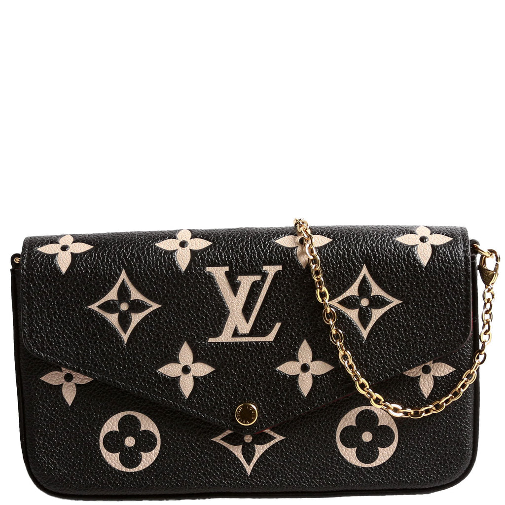 Pochette Felicie Bicolor Empreinte Black/Beige