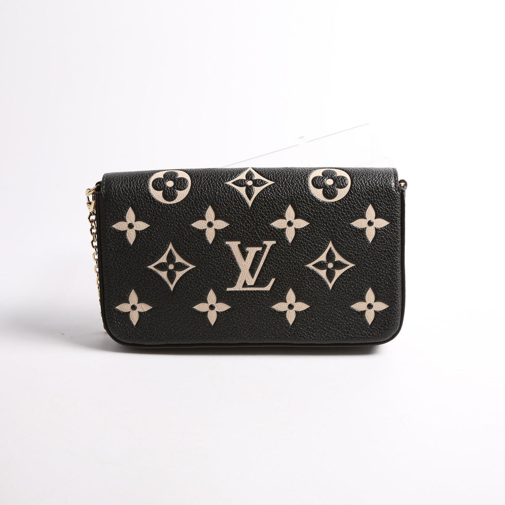 Pochette Felicie Bicolor Empreinte Black/Beige