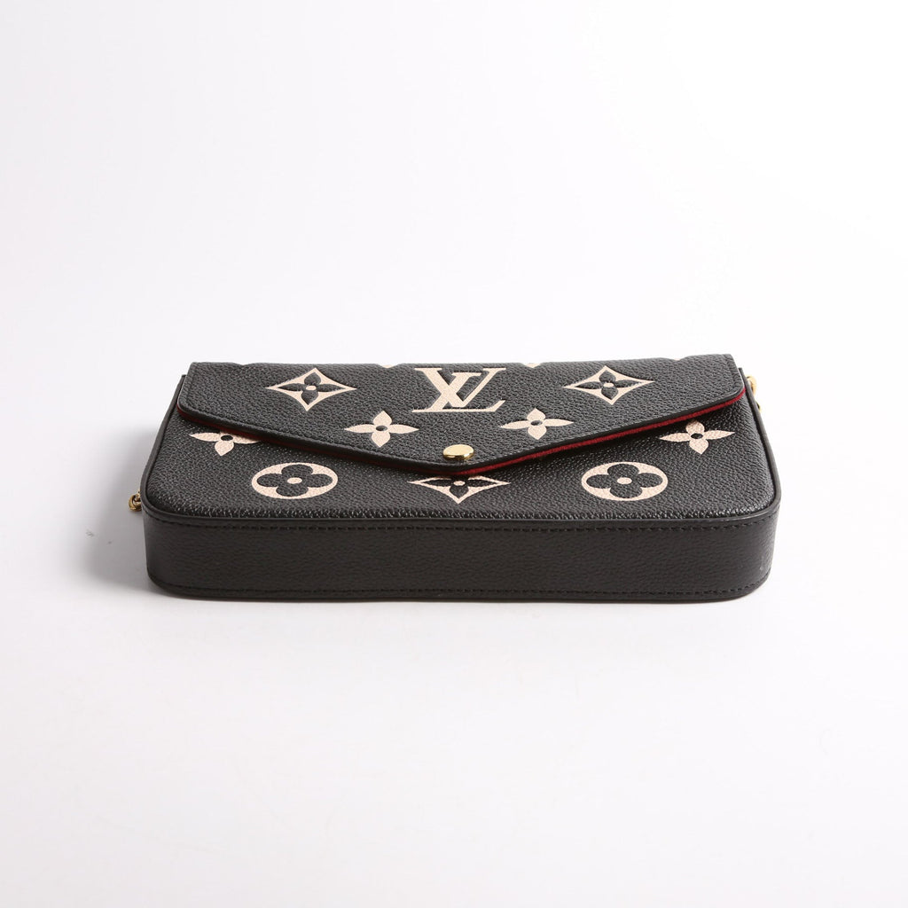 Pochette Felicie Bicolor Empreinte Black/Beige