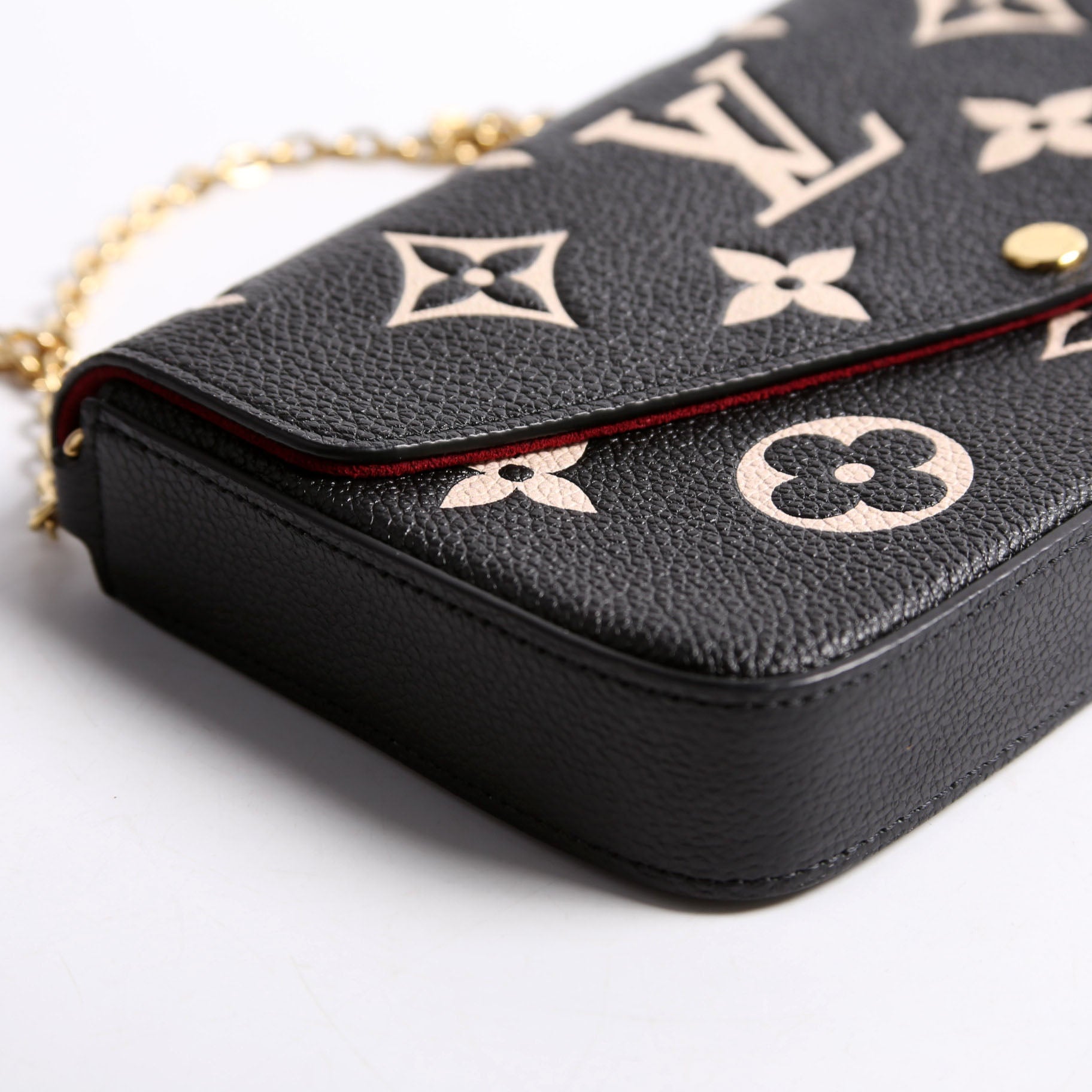 Pochette Felicie Bicolor Empreinte Black/Beige