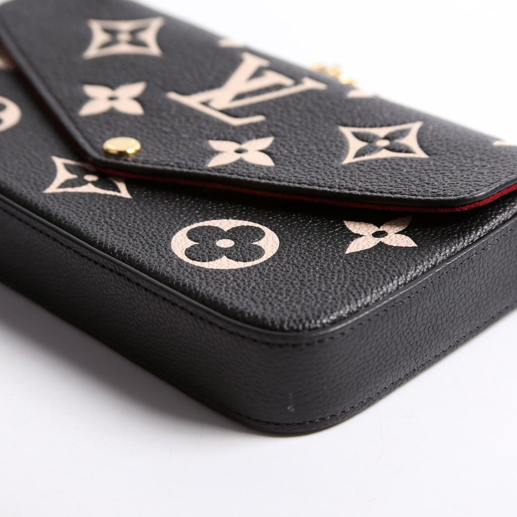 Pochette Felicie Bicolor Empreinte Black/Beige