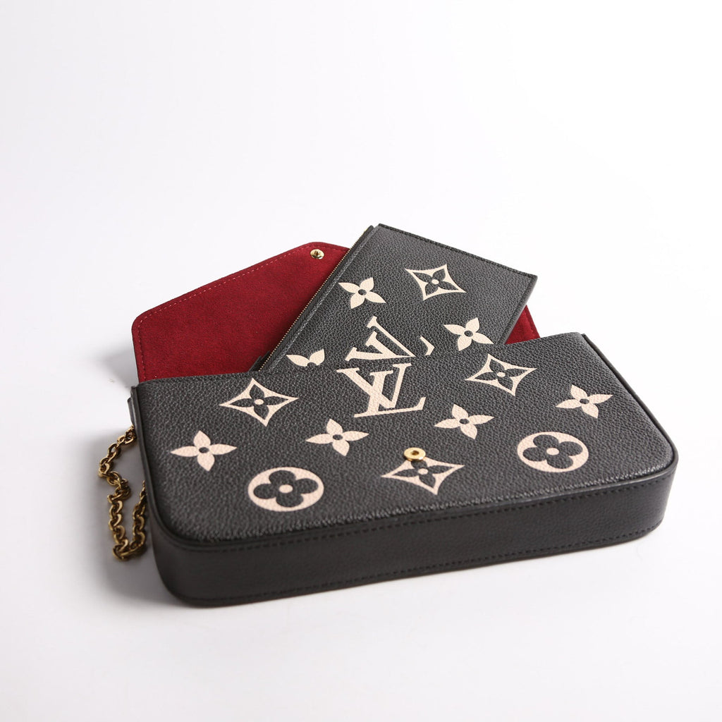 Pochette Felicie Bicolor Empreinte Black/Beige