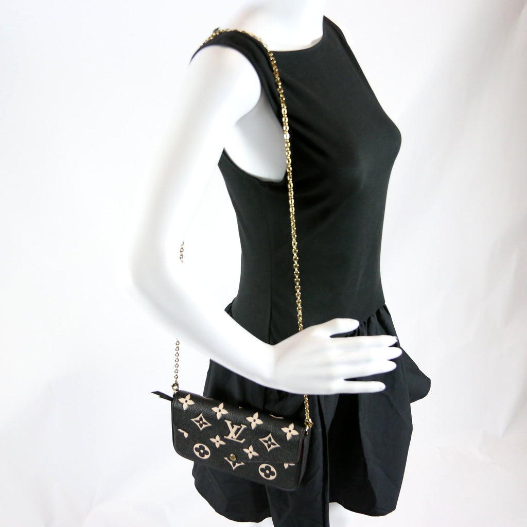 Pochette Felicie Bicolor Empreinte Black/Beige
