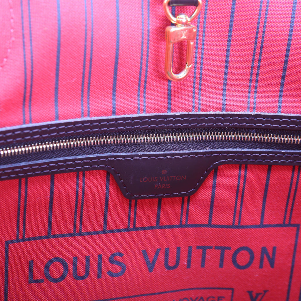 Neverfull With Wallet MM Damier Ebene Red