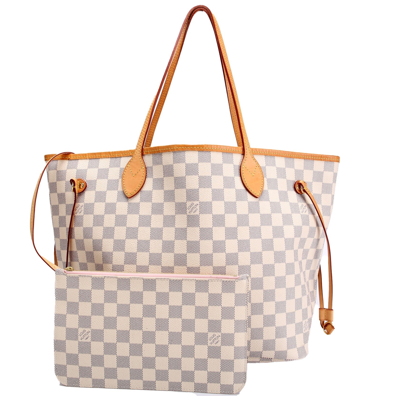 Neverfull With wallet mm Damier Azur Blue/Pink
