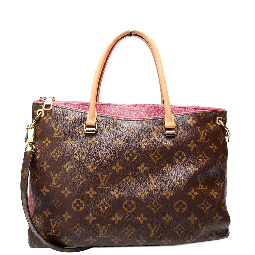 Pallas Tote Monogram Leather Side Berry
