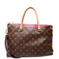 Pallas Tote Monogram Leather Side Berry