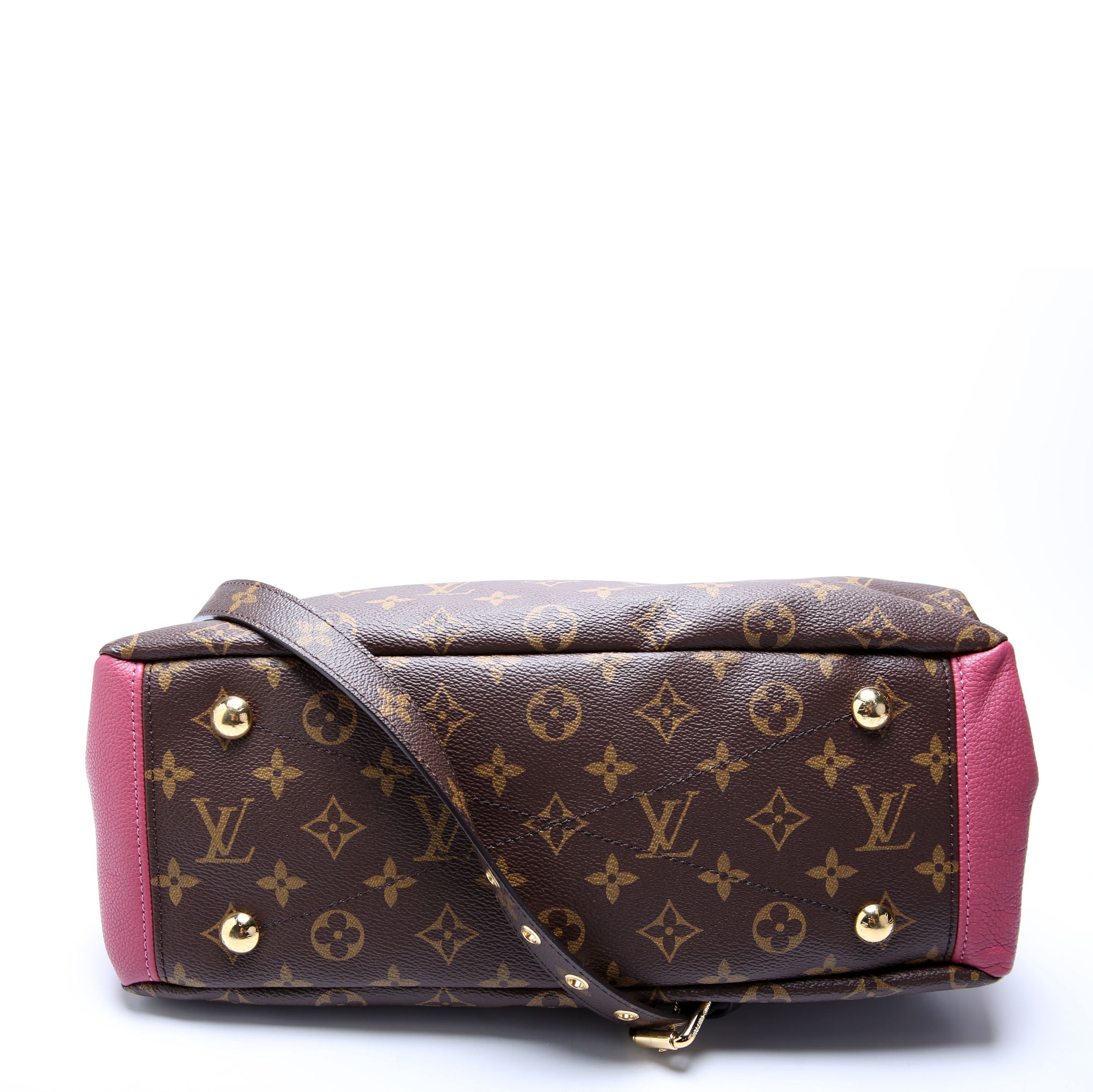 Pallas Tote Monogram Leather Side Berry