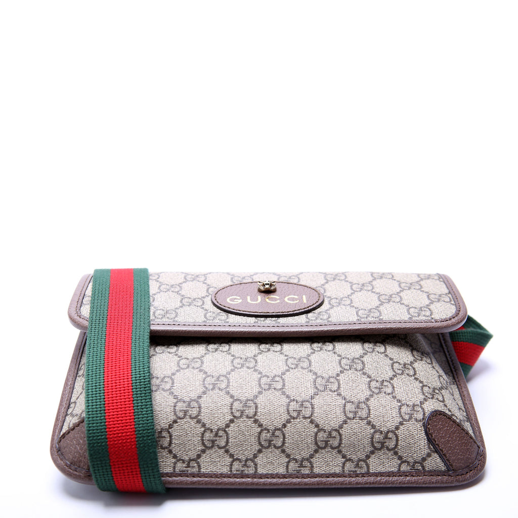 Gucci 493930 GG Supreme Neo Web Belt Brown