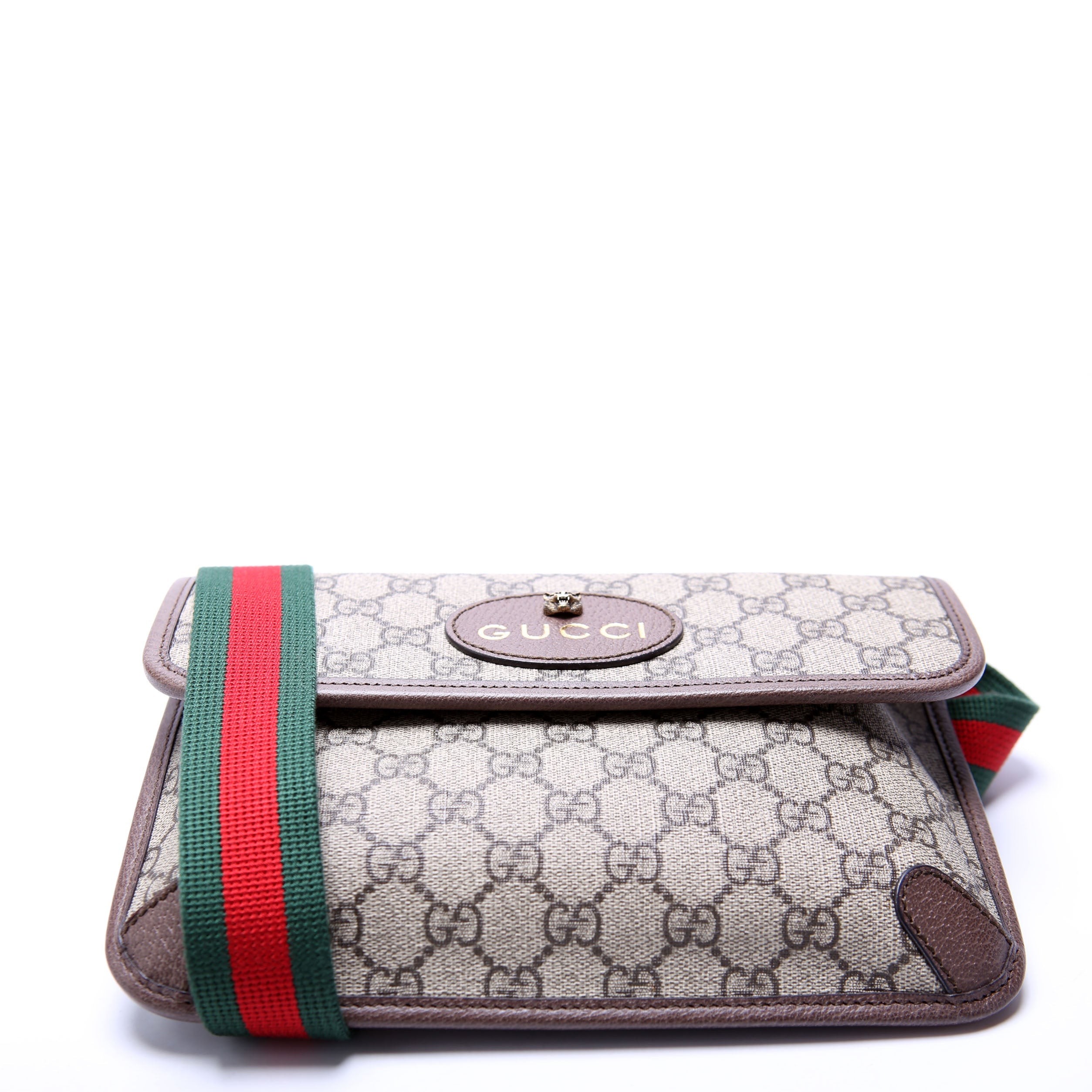 Gucci 493930 GG Supreme Neo Web Belt Brown
