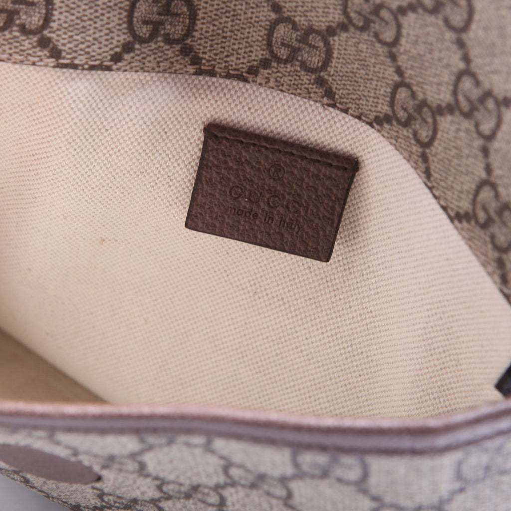 Gucci 493930 GG Supreme Neo Web Belt Brown