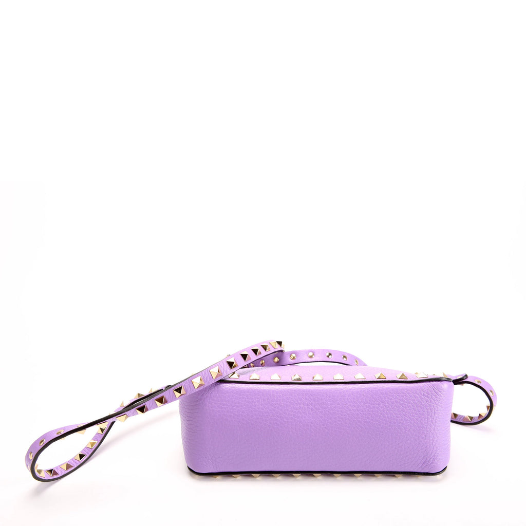 Rockstud Selleria Flip Lock Shoulder Bag Purple