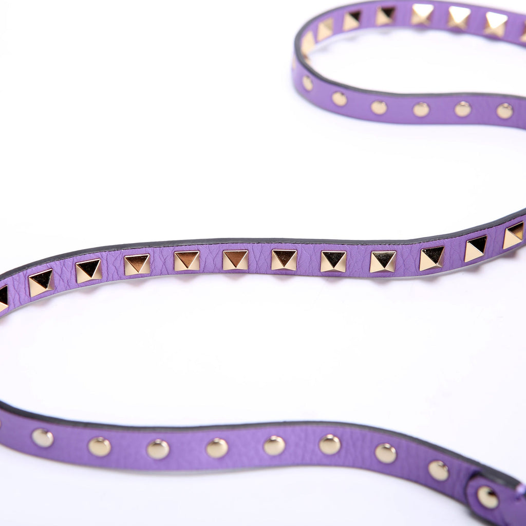 Rockstud Selleria Flip Lock Shoulder Bag Purple