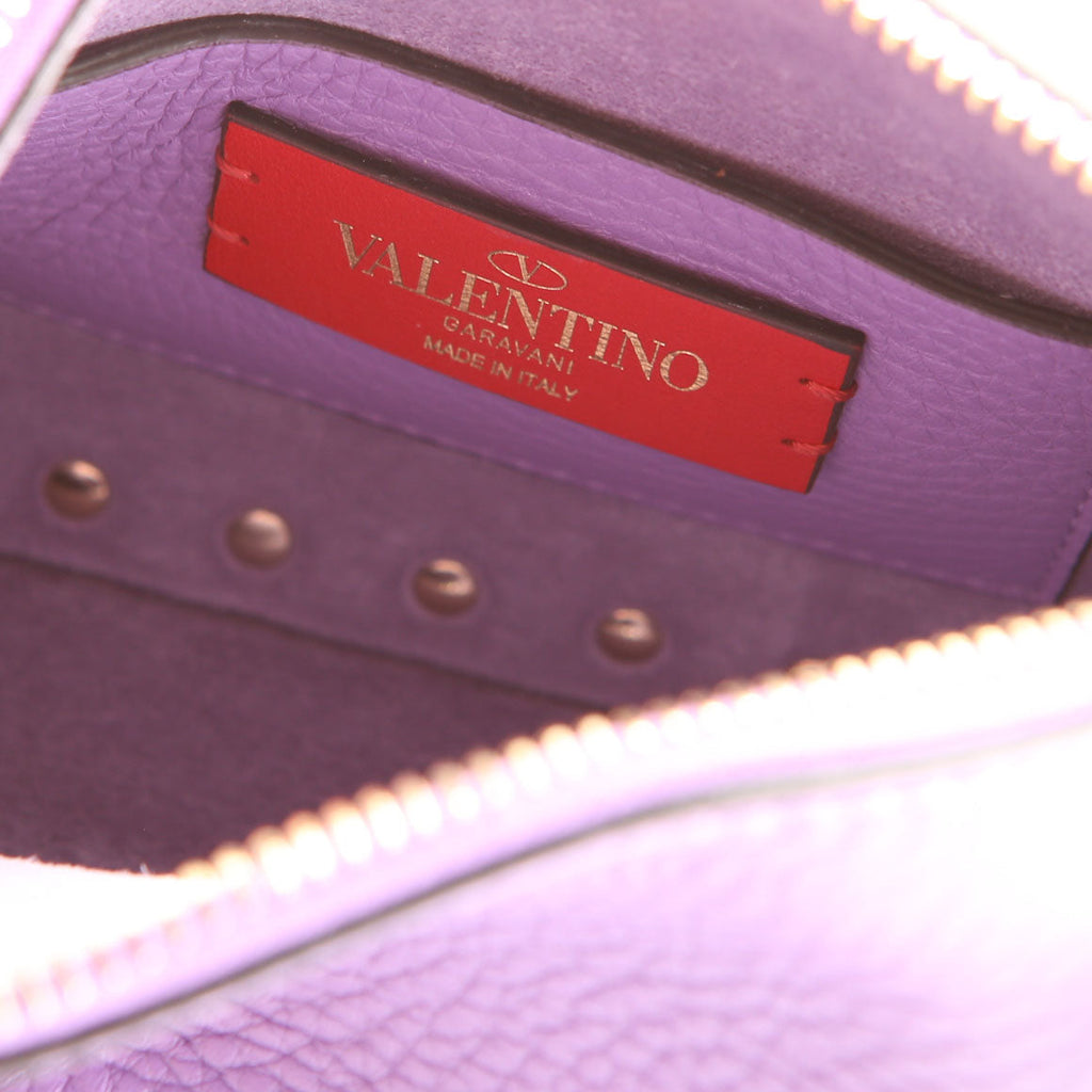 Rockstud Selleria Flip Lock Shoulder Bag Purple
