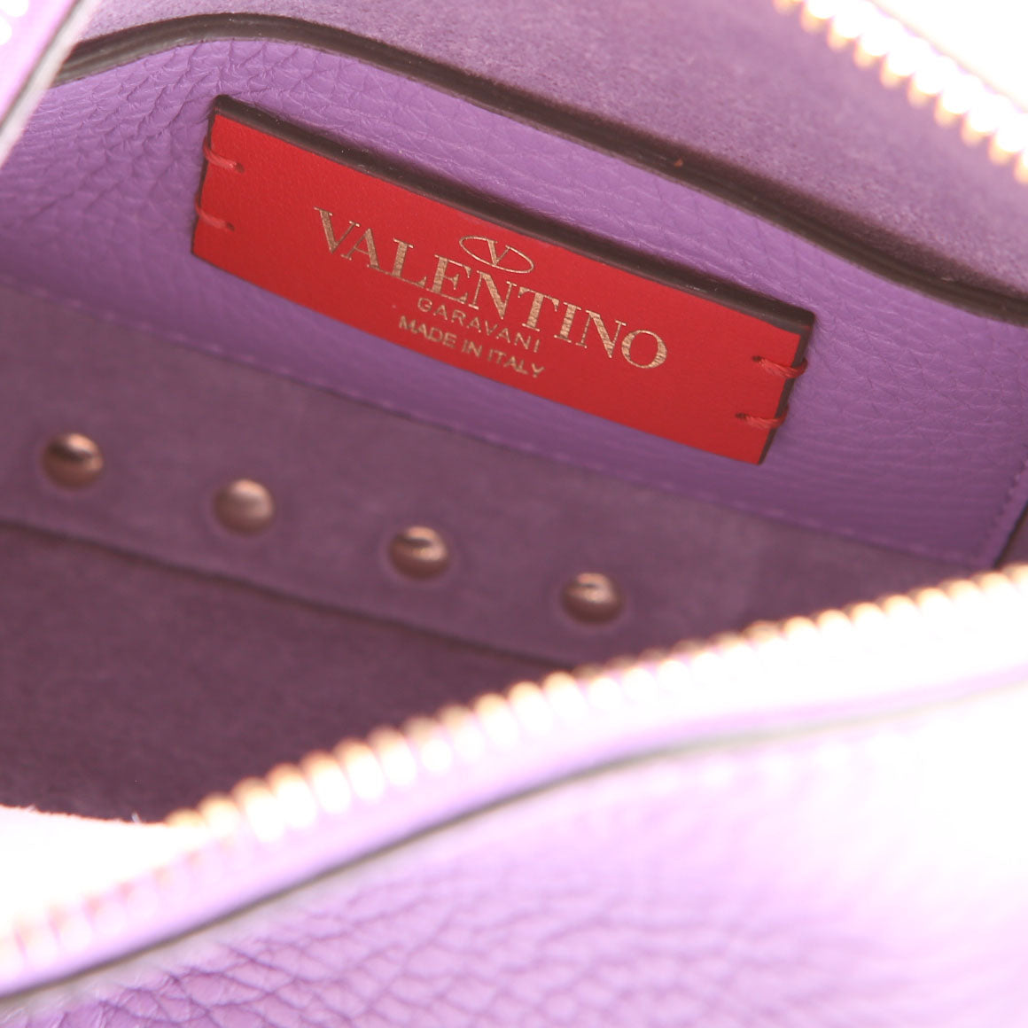 Rockstud Selleria Flip Lock Shoulder Bag Purple