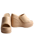 Padded Leather Platform Slides