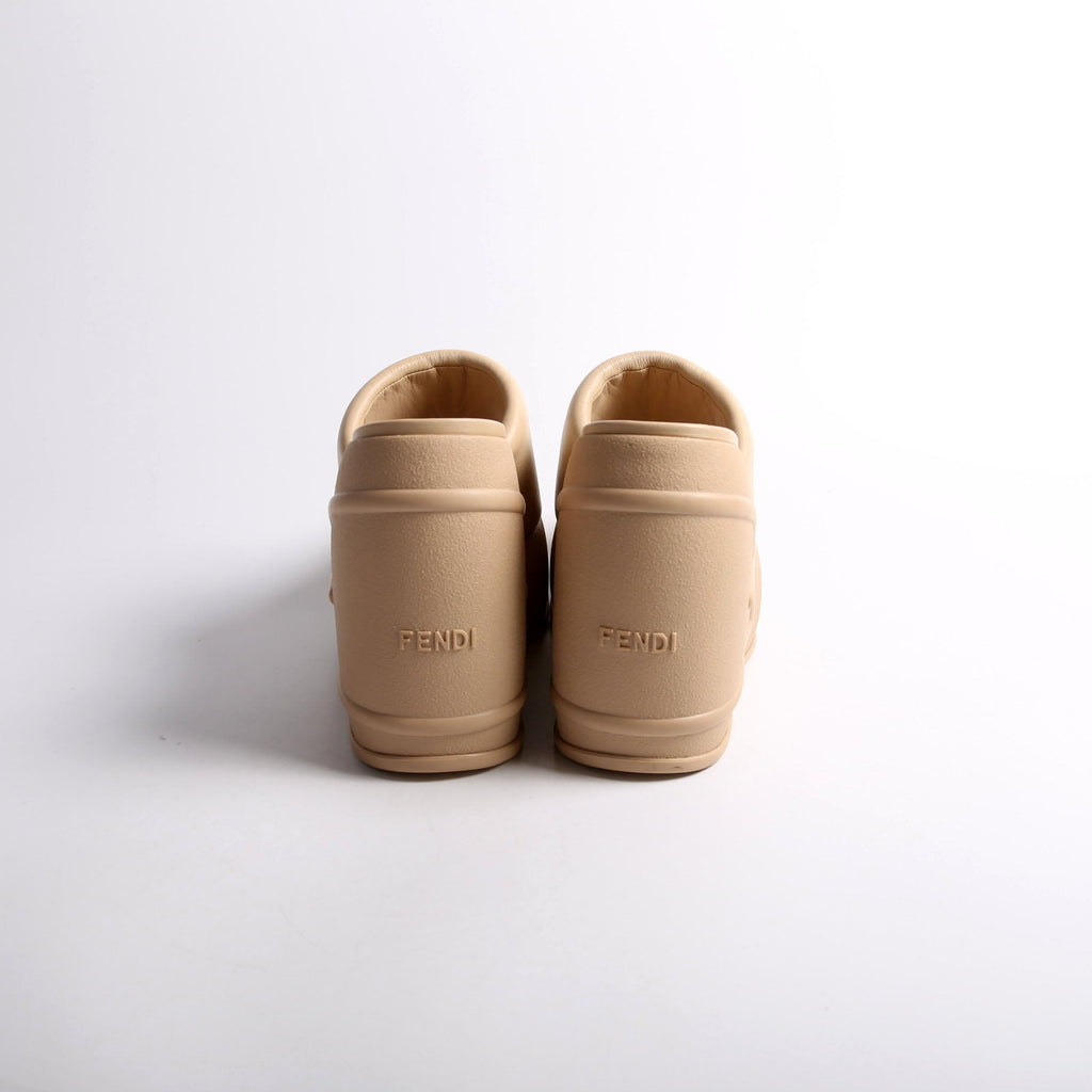 Padded Leather Platform Slides