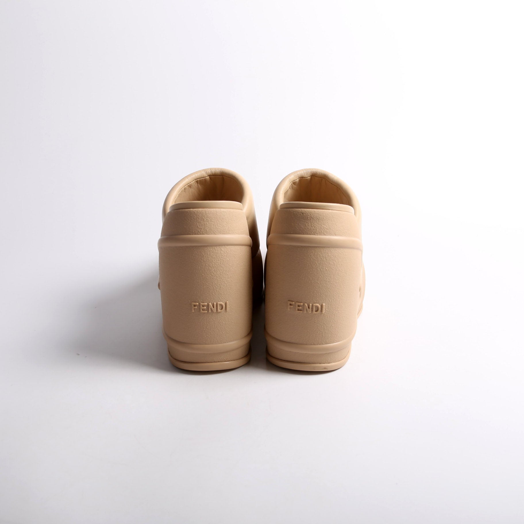 Padded Leather Platform Slides