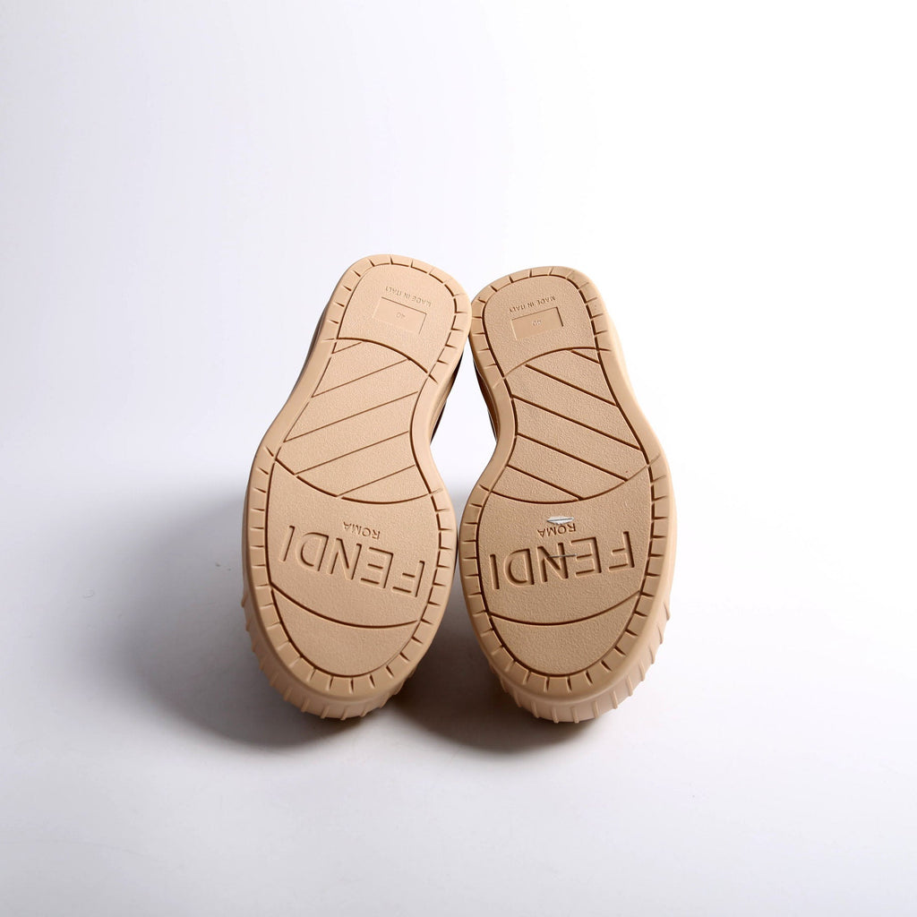 Padded Leather Platform Slides