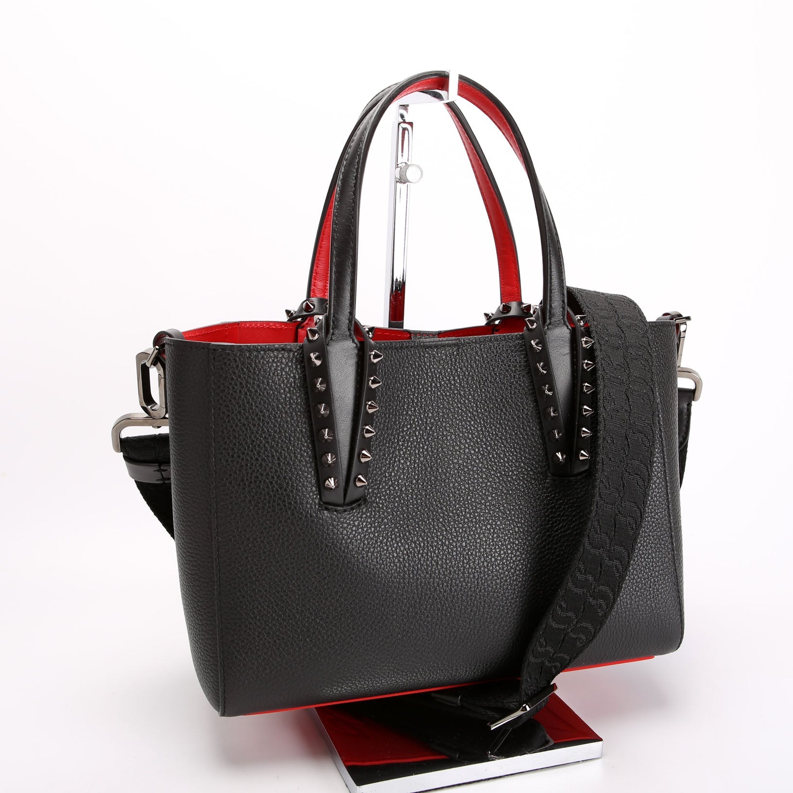 Cabata Mini Tote Leather Black/Red