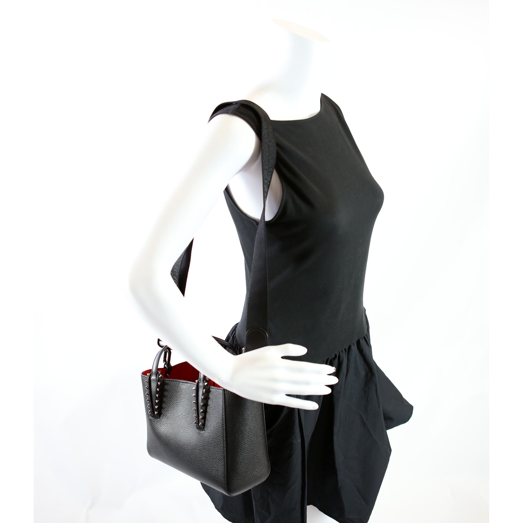 Cabata Mini Tote Leather Black/Red