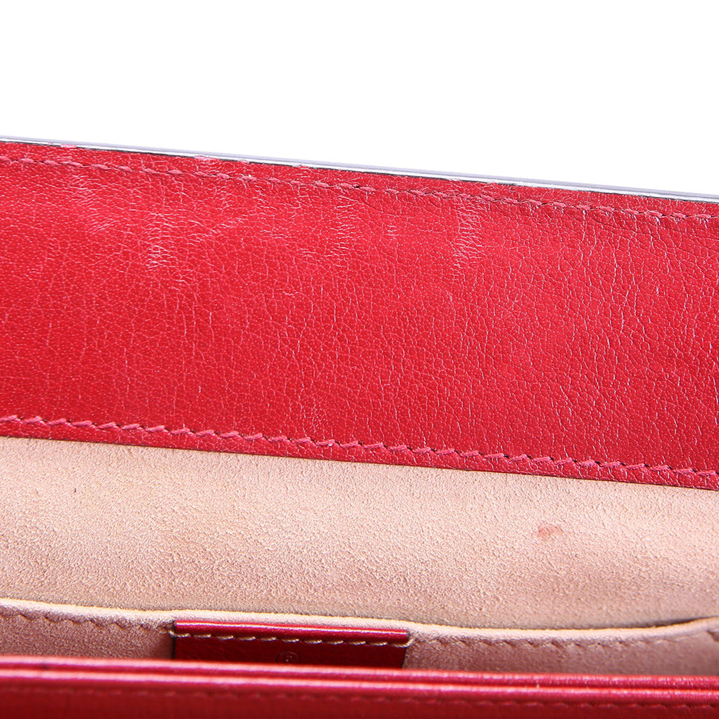 503877 Ophidia Suede Shoulder Small Navy/Red